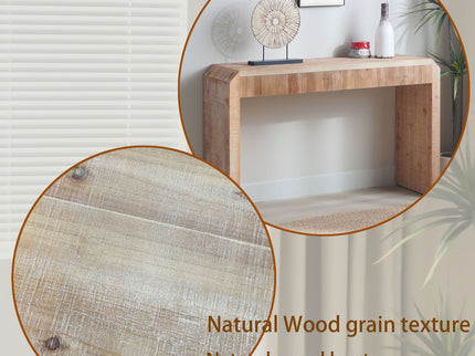 Rustic Modern Console Table With Drawer Storage - Natural Wood