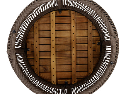 Round Side Table With Rope Frame
