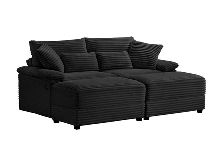 Double Chaise Lounge Set With Reversible Storage Ottomans, USB Port