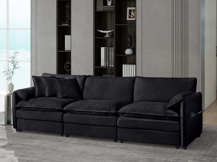 Modern Oversized Deep Seat Sectional Sofa With Pillows