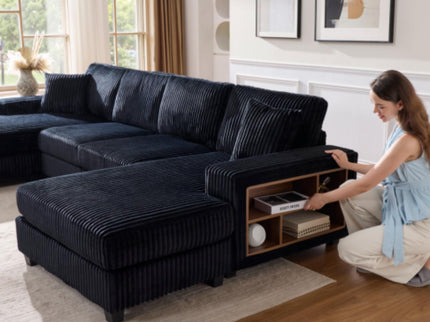 U-Shaped Convertible Sofa, 4 Seater Large Living Room Lounge