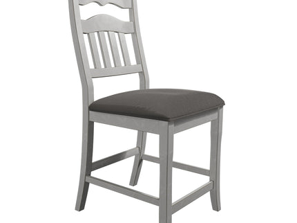 Counter Height Dining Chairs With Upholstered Cushion And Ladder Back Design (Set of 2) - Antique White