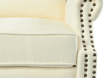 Push Back Recliner Chair Upholstered Recliner Armchair With Classic Wing Back And Solid Gourd-Shaped Legs