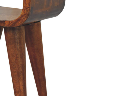 Mini California Curved Nightstand Wth Lower Slot