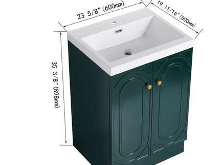 Contemporary Freestanding Bathroom Vanity With Resin Sink & Soft-Close Cabinet Doors