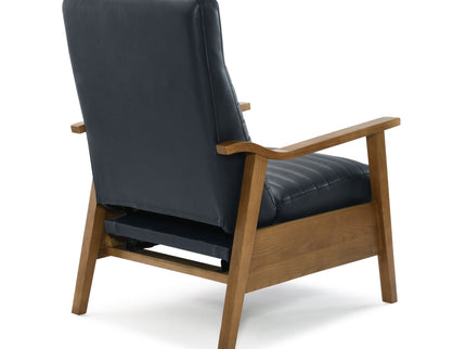 Asher - Modern Push Back Recliner With Wood Arms