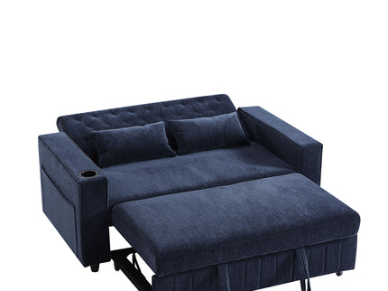 Pull-Out Sofa Bed Convertible Couch With Adjustable Backrest For Living Room