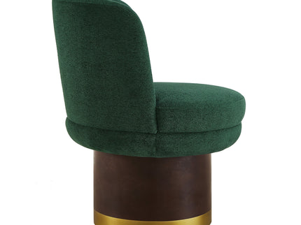 Round Swivel Accent Chair With Ergonomic Backrest For Living Room