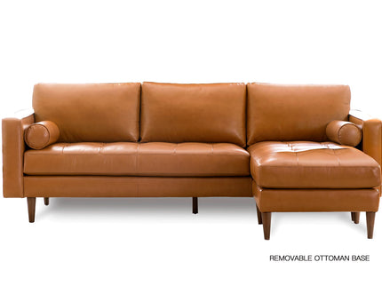 Mid-Century Tufted Sectional With Reversible Chaise