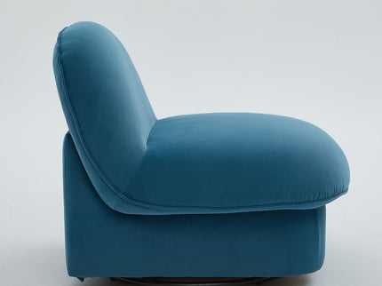 Pumpkin Shaped Swivel Accent Chair, 360 Degree Rotation For Living Room