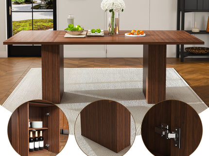 Rectangular Dining Table With Storage Base - Walnut