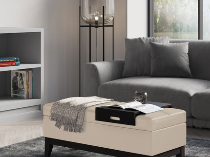 Oregon - Contemporary Storage Ottoman Bench With Tray