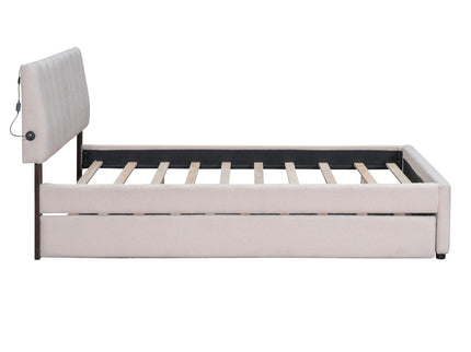 Upholstered Platform Bed With Trundle