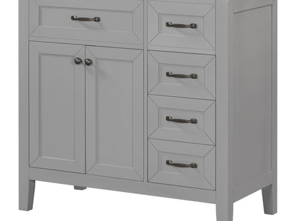 Modern Bathroom Vanity Base Only, 2 Doors And 3 Drawers