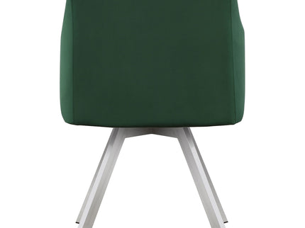 Tufted Swivel Dining Chair With Slim Sloped Arms - Green