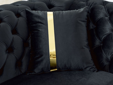 L Shaped Chesterfield Sectional Sofa With Stainless Steel Accents