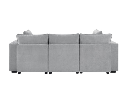 Modern Sectional Sofa U-Shaped With Movable Ottoman Storage Armrests And USB Ports