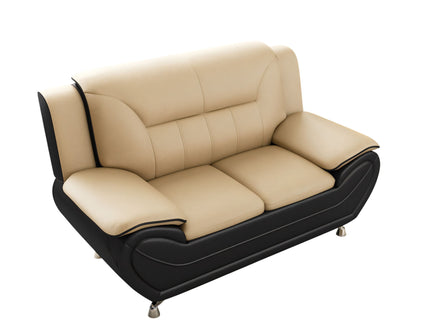 3 Piece Sofa Set, Upholstered Living Room Furniture - Camel