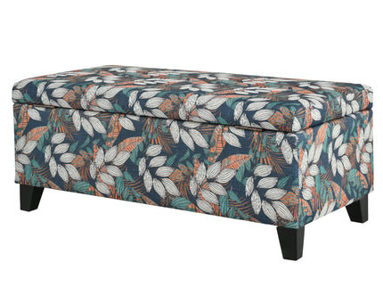 Charming Floral Storage Ottoman With Upholstered Fabric