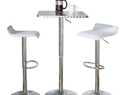 Ale - 3 Piece Bar Set Bistro Square Contemporary Adjustable Oval Footrest