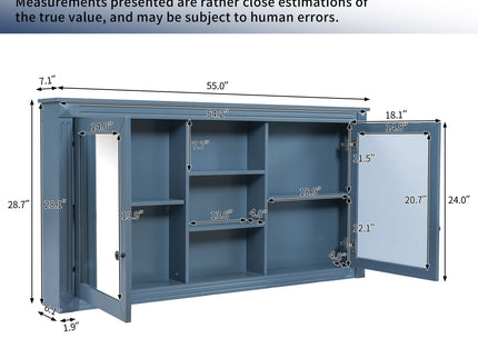 Modern Wall-Mount 2 In 1 Mirror Cabinet With Adjustable Shelves, Soft-Closing Hinges