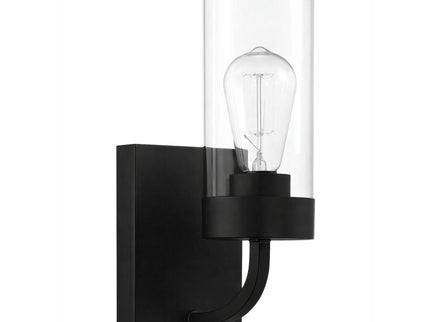 Zephyr - Single Light Sconce - Black / Clear