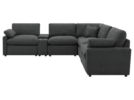 Modular Power Reclining With Lift Top Consoles, 7 Piece Configuration - Dark Gray