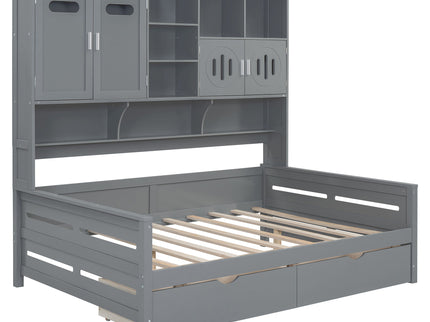 Daybed With All-In-One Cabinet And Shelf