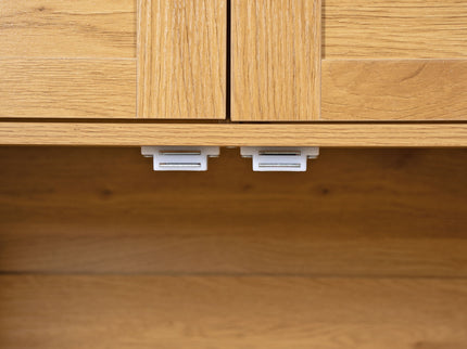 Tall Arched Pantry Cabinet With Charging Station, Adjustable Shelves, Coffee Bar