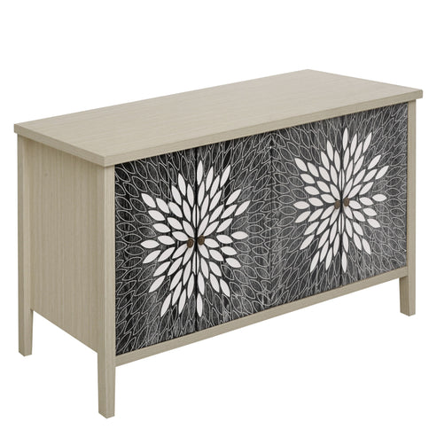 Modern Storage Cabinet With 4 Doors & Adjustable Shelves