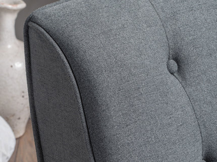 Modern Arm Chair With Tufted Back And Wooden Legs