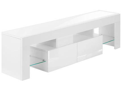 TV Stand, Console, Media Entertainment Center, Storage Cabinet, Glossy Contemporary & Modern - White