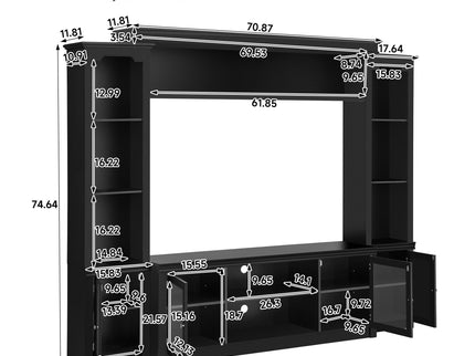 All-In-One TV Stand With Bookcase For TVs Up To 65"