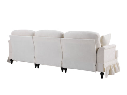 Cloud Sofa With Removable Ruffled Skirt With Ottoman And Flared Arms