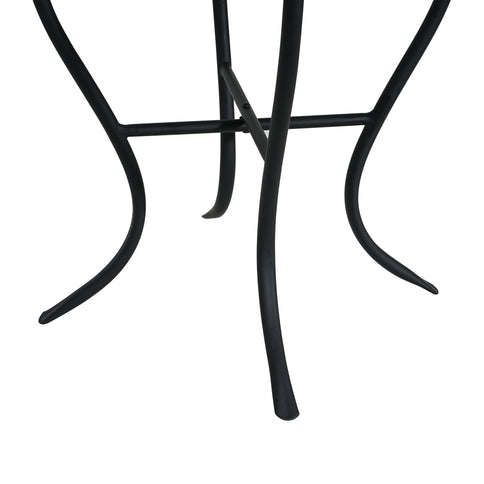 Outdoor Round Side Table With Mosaic Style Top And Curved Iron Legs