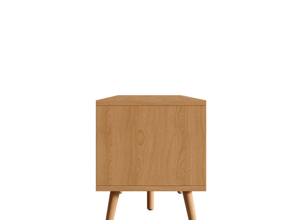 TV Stand With Storage & Cable Holes - Natural Wood