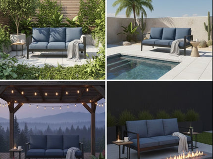 3 Seat All-Weather Patio Sofa With Cushions