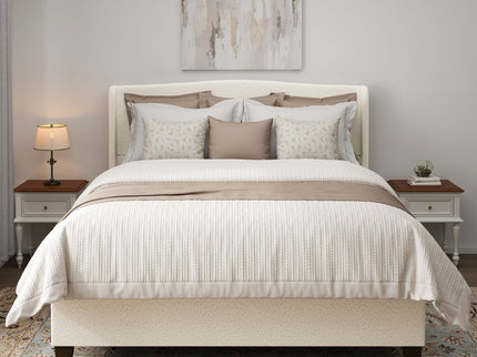 Platform Bed Frame With Tall Headboard And High Footboard