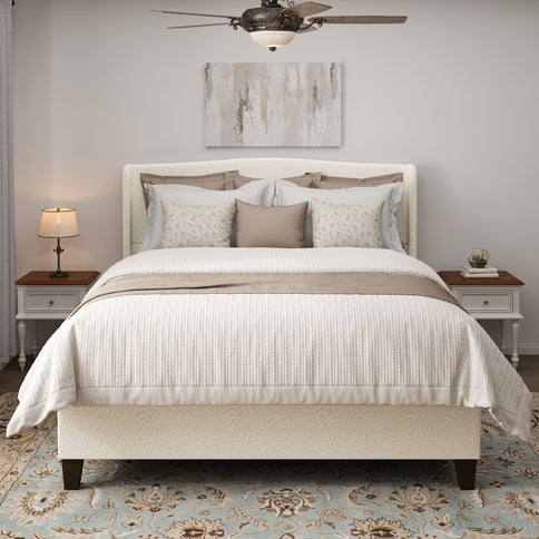 Platform Bed Frame With Tall Headboard And High Footboard