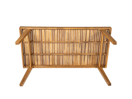 Outdoor Dining Table With Slatted Top, Ideal For Patio