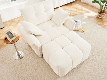 Ergonomic Single Seater Sofa With Ottoman, High Resilience Support Cushions