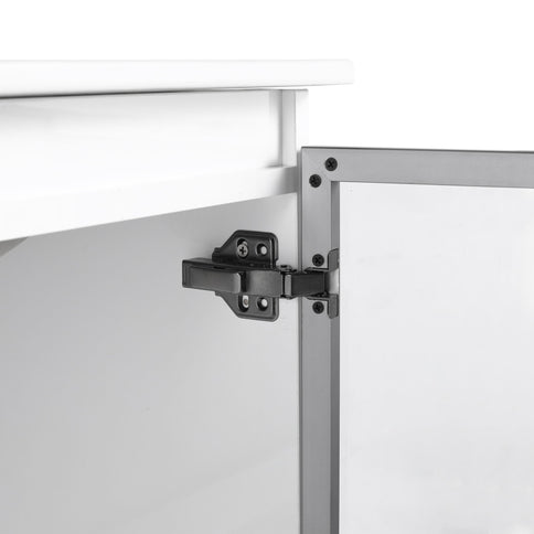 Wall Mounted Bathroom Vanity With Sink, 2 Soft Close Doors, Cabinet & Half Door