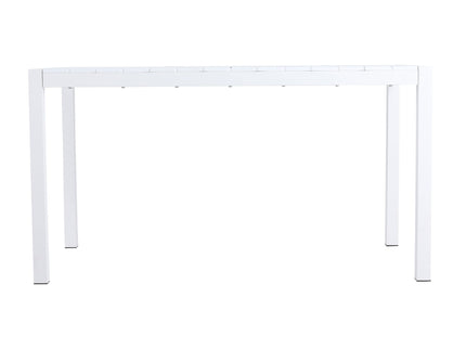 Modern Long Table, UV Resistant And Rust Proof, Pp Tabletop, UV Resistant Powder Coated Metal Legs - Snow White