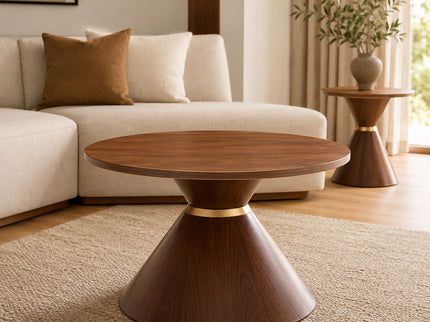 2 Piece Round Coffee Table Set For Living Room