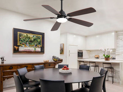 Ceiling Fan With LED Light, 6 Speed Wind, 5 Blades, Remote Control DC Motor