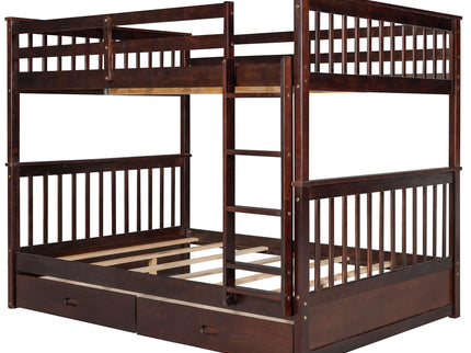 Bunk Bed With Ladders And 2 Storage Drawers