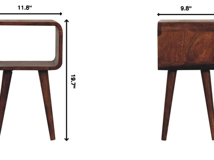 Minimalist Open Curved Nightstand