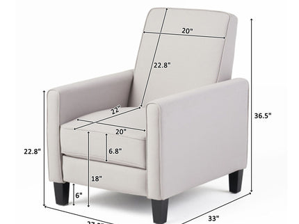 Upholstered Push Back Recliner Chair For Living Room