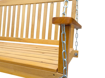 Front Porch Swing With Armrests For Outdoor Patio, Garden Yard, Backyard Or Sunroom