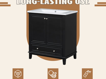 Modern Bathroom Vanity With Sink Combo, Multi Functional Cabinet With Doors And Drawer